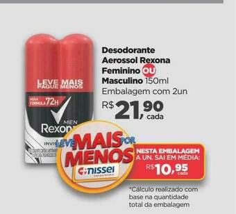 Farmácias Nissei Desodorante Aerossol Rexona Feminino Ou Masculino oferta