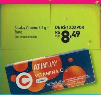 Farmácias Pague Menos Ativday Vitamina C 1 G + Zinco oferta