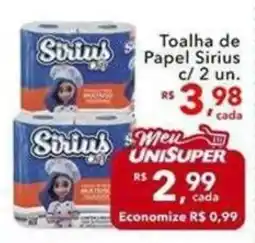 UniSuper Toalha de Papel Sirius oferta
