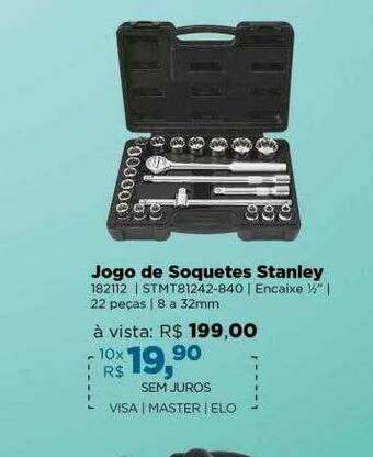 Lojas TaQi Jogo De Soquetes Stanley oferta