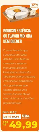 Oba Hortifruti Boursin essência ou flavor mix oba bem querer oferta