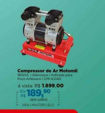 Lojas TaQi Compressor De Ar Motomil oferta