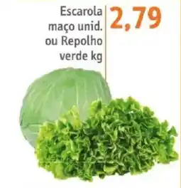 Sonda escarola maço unid. ou repolho verde kg oferta