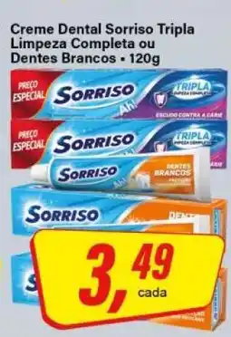 Rede Supermarket Creme Dental Sorriso Tripla Limpeza Completa ou Dentes Brancos oferta