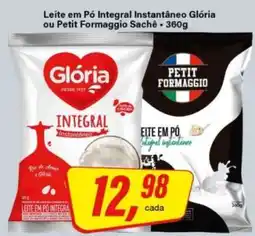 Rede Supermarket Leite em Pó Integral Instantâneo Glória ou Petit Formaggio Sachê oferta