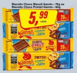 Rede Supermarket Biscoito Choco Biscuit Garoto - 78g ou Biscoito Choco Pretzel Garoto - 80g oferta