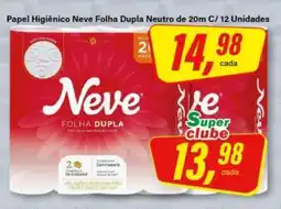 Rede Supermarket Papel Higiênico Neve Folha Dupla Neutro de 20m C/ 12 Unidades oferta