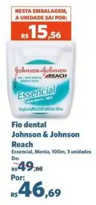Sam's Club Fio dental Johnson & Johnson Reach Essencial, Menta oferta