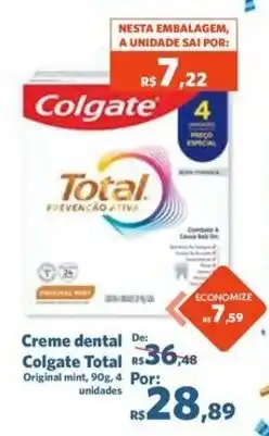 Sam's Club Creme dental Colgate Total Original mint oferta