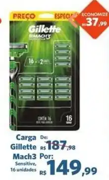 Sam's Club Carga Gillette Mach3 Sensitive oferta