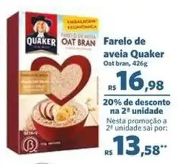 Sam's Club Farelo de aveia Quaker oferta