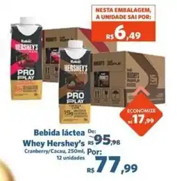 Sam's Club Bebida láctea whey hershey's cranberry/cacau oferta