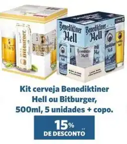 Sam's Club Kit cerveja Benediktiner Hell ou Bitburger oferta
