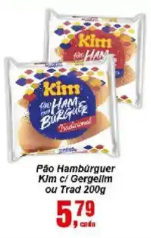 Negreiros Pão Hambúrguer Kim c/ Gergelim ou Trad 200g oferta