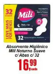 Negreiros Absorvente Higiênico Mili Noturno Suave oferta