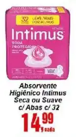 Negreiros Absorvente Higiênico Intimus Seca ou Suave oferta