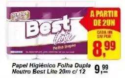 Negreiros Papel Higiênico Folha Dupla Neutro Best Lite oferta