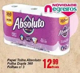 Negreiros Papel Tolha Absoluto Folha Dupla 360 oferta
