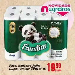 Negreiros Papel Higiênico Folha Dupla Familiar oferta