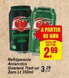 Negreiros Refrigerante Antarctica Guaraná Trad ou Zero Lt 350ml oferta