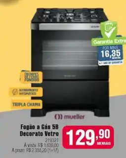 Berlanda Fogão a Gás 5B Decorato Vetro oferta