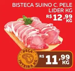 Lider Atacadista Bisteca suino c. pele oferta