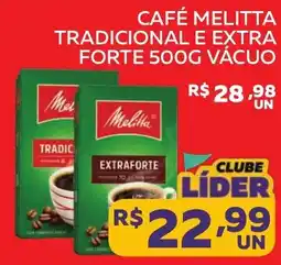 Lider Atacadista Café melitta tradicional e extra forte oferta