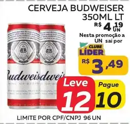 Lider Atacadista Cerveja budweiser oferta