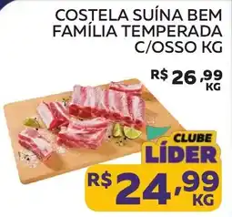 Lider Atacadista Costela suína bem família temperada c/ossos oferta