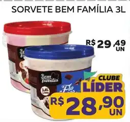 Lider Atacadista Sorvete bem família oferta