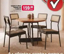 Berlanda Conjunto de Mesa Redonda com 4 cadeiras oferta