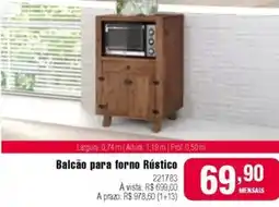 Berlanda Balcão para forno Rústico oferta