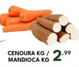 Rede Plus Supermercados cenoura kg / mandioca kg oferta