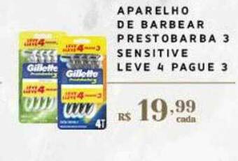 Empório Bahamas Aparelho De Barbear Prestobarba 3 Sensitive Leve 4 Pague 3 oferta
