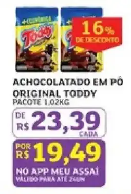 Assaí Atacadista Achocolatado em pó original toddy oferta