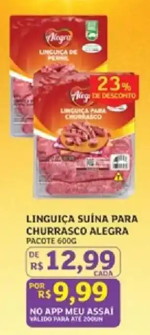 Linguiça suína para churrasco alegre