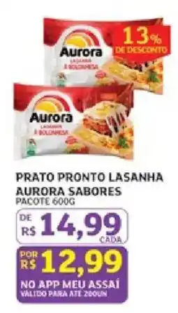 Assaí Atacadista Prato pronto lasanha aurora sabores oferta