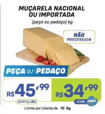 Muçarela nacional ou importada