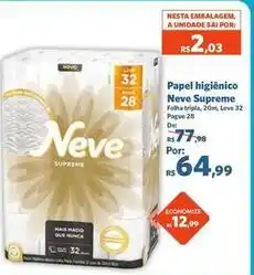 Sam's Club Neve - papel higiênico supreme oferta