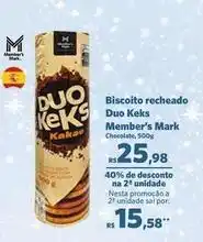 Sam's Club Chocolate - biscoito recheado duo keks oferta
