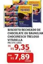 Assaí Atacadista Vitarella - biscoito recheado de chocolate ou baunilha chocoresco treloso oferta