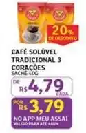 Assaí Atacadista 3 corações - café solúvel tradicional oferta