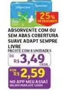 Assaí Atacadista Suave - absorvente com ou sem abas cobertura adapt sempre livre oferta