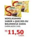 Assaí Atacadista Sadia - minilasanha sabor 4 queijos ou bolonhesa oferta