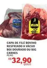 Assaí Atacadista Bovino - capa de filé bovino resfriado a vácuo boi dourado ou big carnes oferta