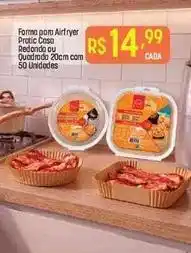 Muffato Forma - formo para airfryer practica redonda ou quadrado 20cm corn 50 unidades oferta