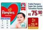 Max Atacadista Pampers - fralda super sec jumbo tamanhos pacote oferta