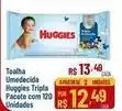 Max Atacadista Huggies - toalha umedecida tripla pacote com 120 unidades oferta