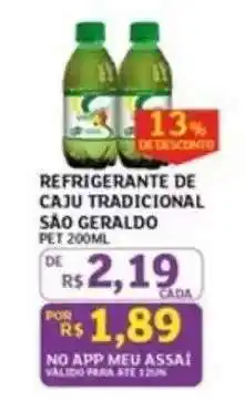 Assaí Atacadista Refrigerante de Caju Tradicional São Geraldo oferta