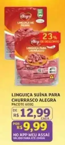 Assaí Atacadista Linguiça Suína Para Churrasco Alegra oferta